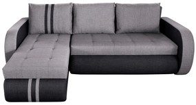 Coltar extensibil reversibil Siena Duo Antracit/Gri 243x141x81 cm cu lada de depozitare