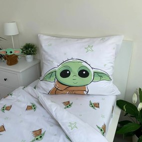 Lenjerie pat din bumbac Jerry Fabrics Star Wars Baby Yoda, 140 x 200 cm, 70 x 90 cm