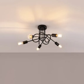 Lustră pe tijă Sollux SL.1435 LOOP 5xE27/15W/230V negru