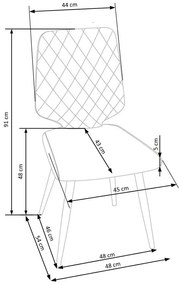 Set masa extensibila Vinston 180-230 cm + 4 scaune K424 gri/negru