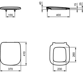 Capac wc soft close duroplast Ideal Standard Esedra alb