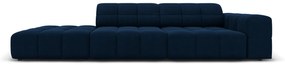 Canapea Jennifer cu colt pe partea stanga si tapiterie din catifea, albastru royal