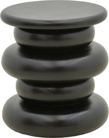 Masuta Laterala Rotunda Calina Lemn Masiv De Mango Negru D40x45 Cm