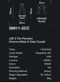 Lustra LED circulara cu 2 inele Tier