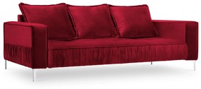Canapea 3 locuri Jardanite cu tapiterie din catifea, rosu