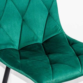 Scaun living din catifea cu cadru metalic BUC 210 verde