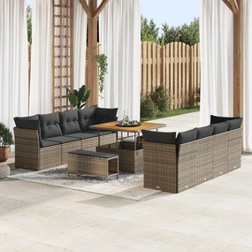 vidaXL Set de canapele pentru grădină 11 pcs Gri 100 x 100 x 71 cm
