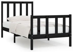 3106827 vidaXL Cadru de pat, 100x200 cm, negru, lemn masiv
