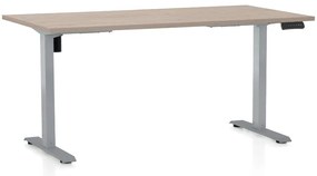 Masa inaltime reglabila OfficeTech B, 160 x 80 cm, bază gri, stejar