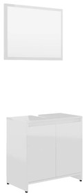 802657 vidaXL Set mobilier de baie, alb extralucios, lemn prelucrat