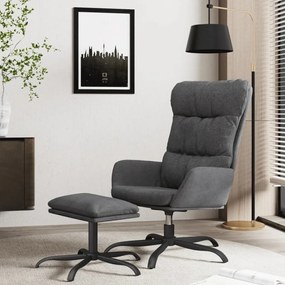 3097584 vidaXL Scaun de relaxare cu taburet, gri închis, textil