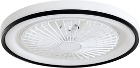 HOMCOM Ventilator de Tavan cu Iluminare RGB 6 Viteze Motor Reversibil și Telecomandă Putere 48,5W Ø48x13 cm Alb | Aosom Romania