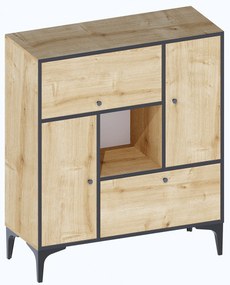 Dulap Penny (Stejar safir + Negru). 1073161