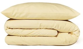 Lenjerie pentru pat dublu din bumbac Bonami Selection, 200 x 220 cm, galben vanilie