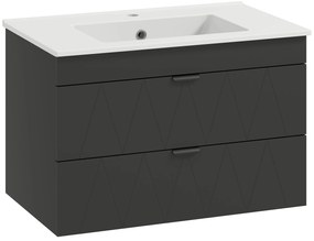 HOMCOM Dulap Suspendat cu Chiuvetă Keramik și Sertare Soft-Close, Negru | Aosom Romania
