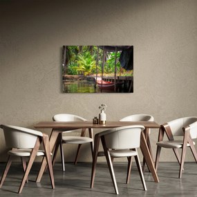 Tablou - Nava din lemn în canal , Thailand (90x60 cm)