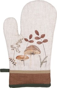 Manusa de bucatarie, bej, din bumbac, 18x30 cm, Mushrooms