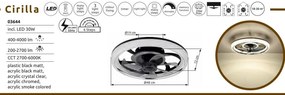 Lustra LED cu ventilator si telecomanda CIRILLA 03644 GL