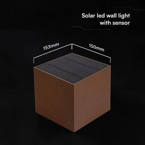 LED Sol aplică de perete cu senzor LED/9W/3,7V 3000/4000/5000K IP65 2600 mAh maro