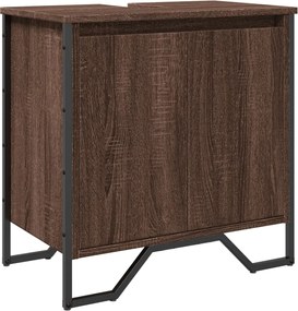 vidaXL Dulap chiuvetă de baie, stejar maro, 60x35x60 cm lemn prelucrat