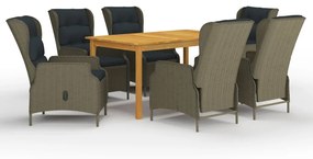 3067843 vidaXL Set mobilier de grădină, 7 piese, maro