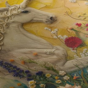 Tablou - Unicorn cu flori (70x50 cm)