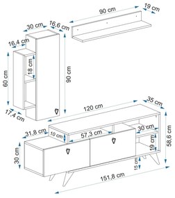 Mobilier living Kisamo 3 (gri) . 1095643