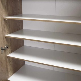 Dulap Multifunctional Adore Porto, 2 usi, 8 rafturi, Alb, 76 x 187 x 36 cm