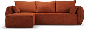 Coltar extensibil stanga 4 locuri, Kaelle, Micadoni Home, BL, 252x165x87 cm, poliester chenille, caramiziu