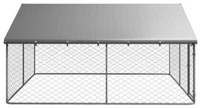Padoc pentru caini de exterior, cu acoperis, 300x300x150 cm