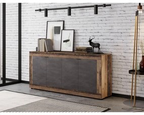 Comodă RUNEA, maro închis/antracit