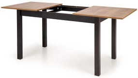 Masă de sufragerie extensibilă Tentempies (stejar craft auriu + negru) (pentru 4-6 persoane). 1116985