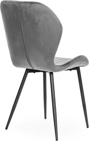 Set de 4 scaune din piele de căprioară gri scaun