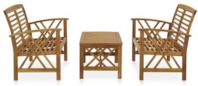 3057984 vidaXL Set mobilier de grădină, 3 piese, lemn masiv de acacia