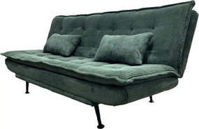 Canapea extensibila, Catifea Raiata Verde JAZZ 195cm
