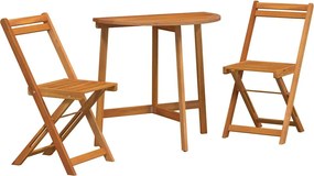 vidaXL Set bistro 3 pcs Ulei Natural Lemn Solid de Acacia