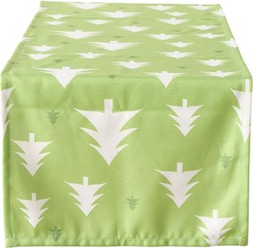Napron textil pentru masa SCANDI TREES 40x140 cm, verde