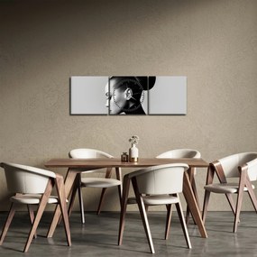 Tablou - Profilui femeii frumoase (cu ceas) (90x30 cm)