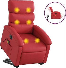 vidaXL Fotoliu electric masaj rabatabil cu ridicare, roșu