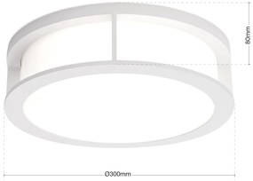 Plafoniera de exterior, protectie IP44, Henry alba