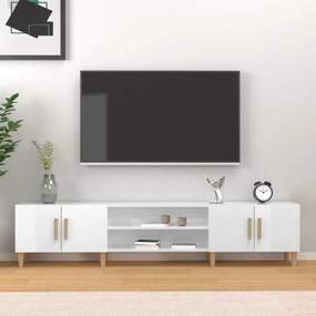 816258 vidaXL Comodă TV, alb extralucios, 180x31,5x40 cm, lemn prelucrat