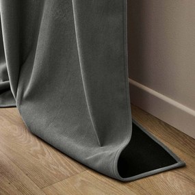 Draperie gri antracit termoizolantă din catifea reiată 140x260 cm Madison – douceur d'intérieur