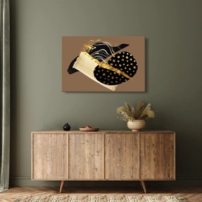 Tablou - Abstracție maro auriu N⁰1 (90x60 cm)