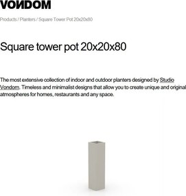 Ghiveci plante design decorativ exterior/interior Square tower pot 20x20x80cm