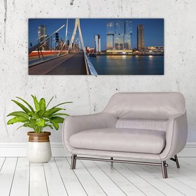Tablou - Amurg în Rotterdam, Olanda (120x50 cm)