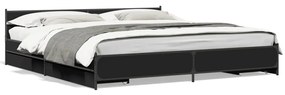 3279912 vidaXL Cadru de pat cu sertare negru 200x200 cm lemn prelucrat