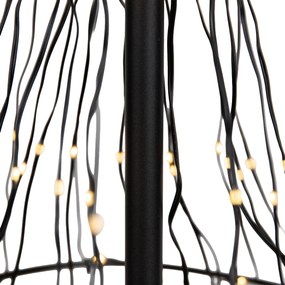 Lampă de podea de Crăciun neagră în formă de copac 150 cm, cu LED și timer IP44 - Ugoku