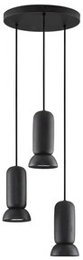 Lustra cu 3 pendule ceramica neagra PARLO