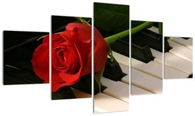 Tablou - trandafir pe pian (125x70cm)