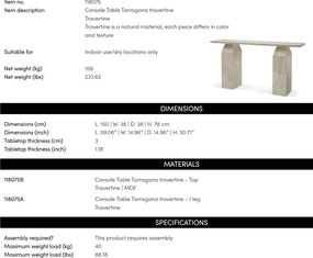 Consola din travertin design LUX Tarragona